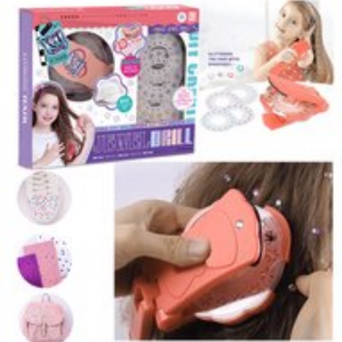 Meisjes Haarstyling DIY Beginnerversie! Diamantreeks Introductieset | 75 Kristallen + Veilige Gereedschappen, Makkelijk Opvallende Kapsels Stijlen, Verjaardags-/Feestgeschenk